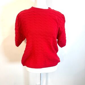 Red Knit Women's Top